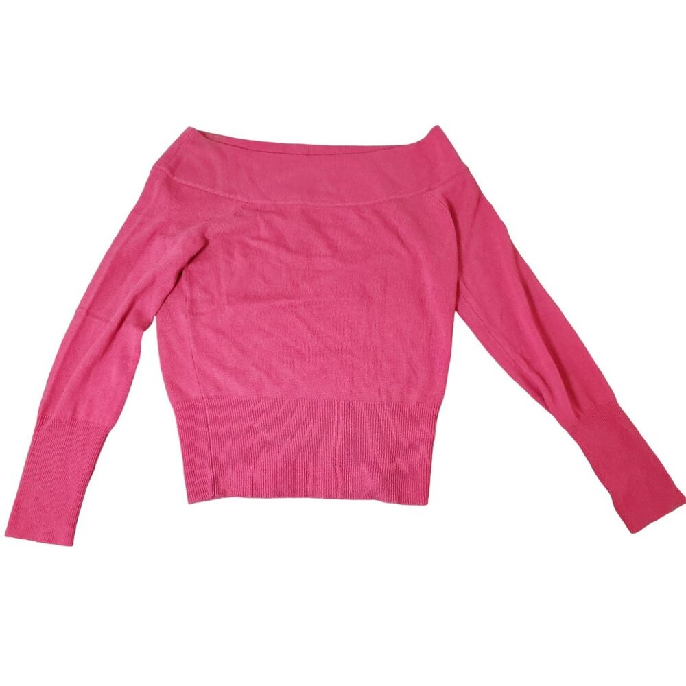 Womens Pink Off-Shoulder Sweater By‎ The Limited Size L Cashmere